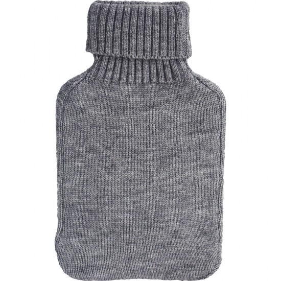 Knitted Cover Hot Water Bottle 2L Grey image