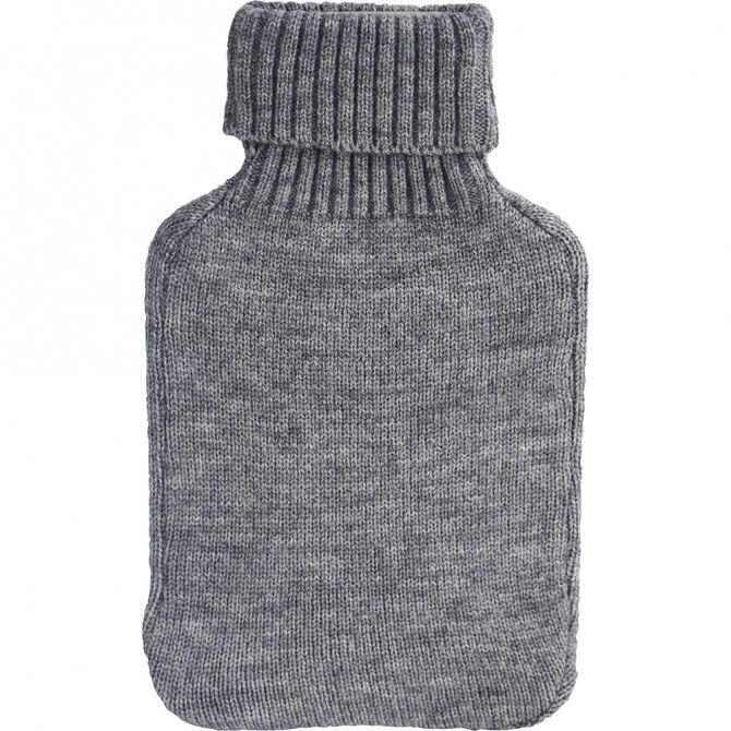 Knitted Cover Hot Water Bottle 2L Grey image