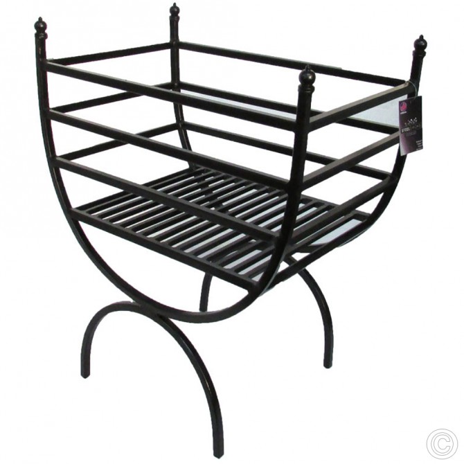 Brazier Curved Log Holder Log Basket / Log Rack Fireplace LOG HOLDERS image