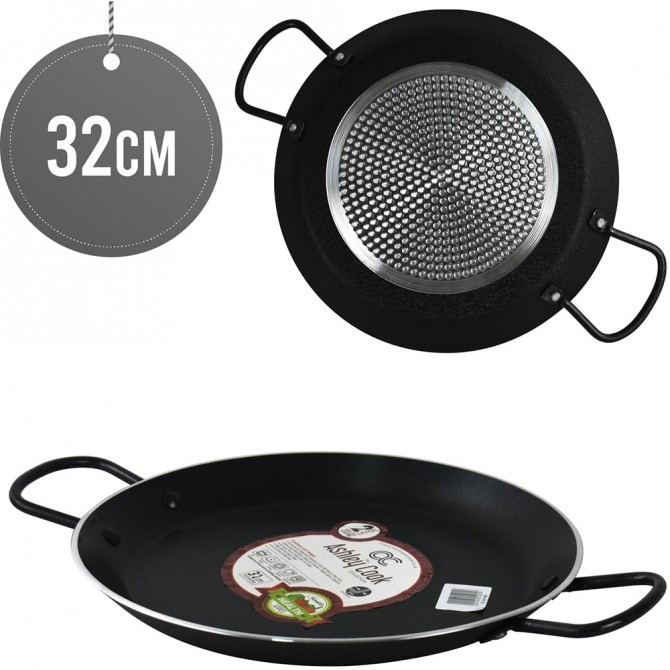 Ashley NS PAELLA Pan 32CM BLACK NON STICK COOKWARE image