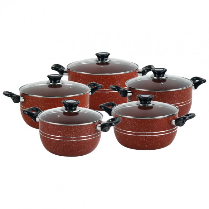 DLX NS Casserole Set w/Lids RED 20,22,24,26,28cm image