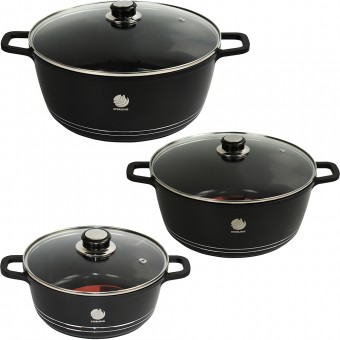 Non Stick Die-Cast Casserole Set 3pc - 20-26-30cm