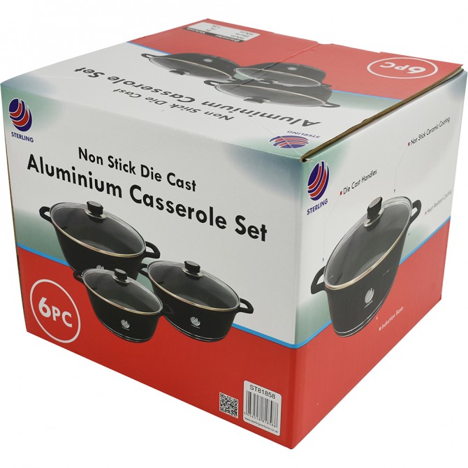 Non Stick Die-Cast Casserole Set 3pc - 20-26-30cm NON STICK COOKWARE image