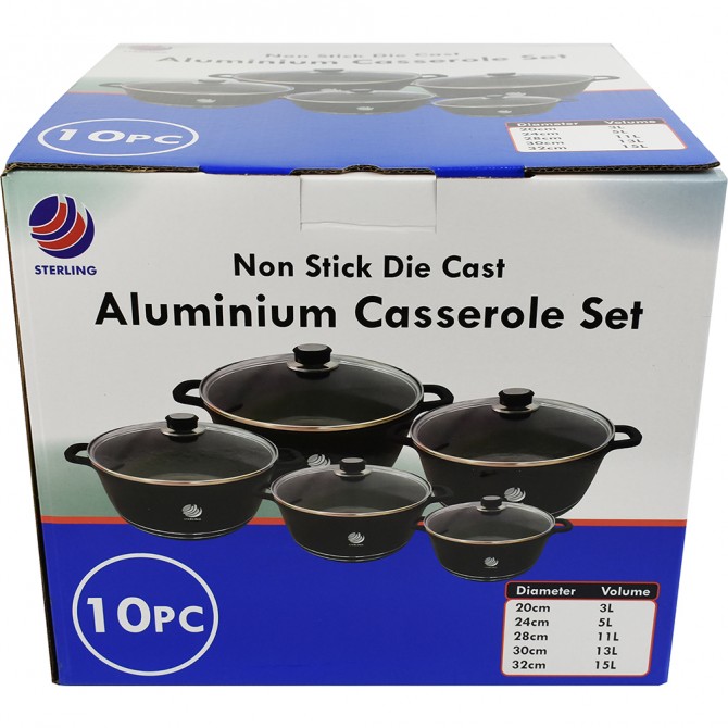 Non Stick Die-Cast Casserole Set 5pc - 20-24-28-30-32cm image