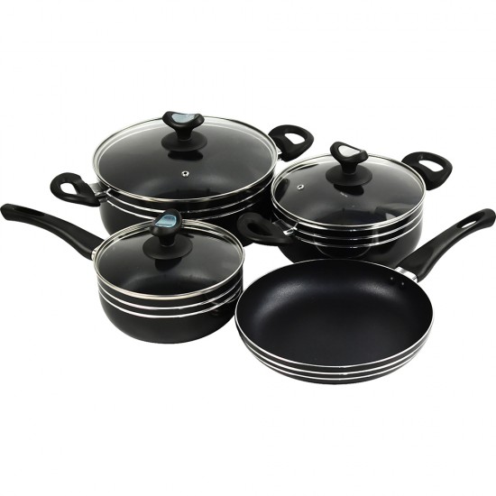 Sterling Non Stick Home Starter 7pc Set - Casserole 20-24cm, Saucepan - 16cm, Frying Pan - 24cm NON STICK COOKWARE image