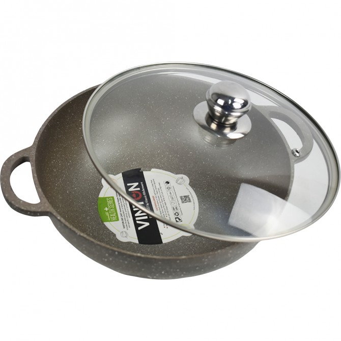 VINTON Non Stick Diecast Wok With Lid 22cm image