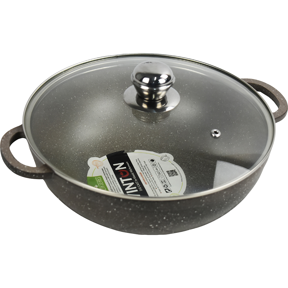 VINTON Non Stick Diecast Wok With Lid 22cm | Visit Cash and Carry