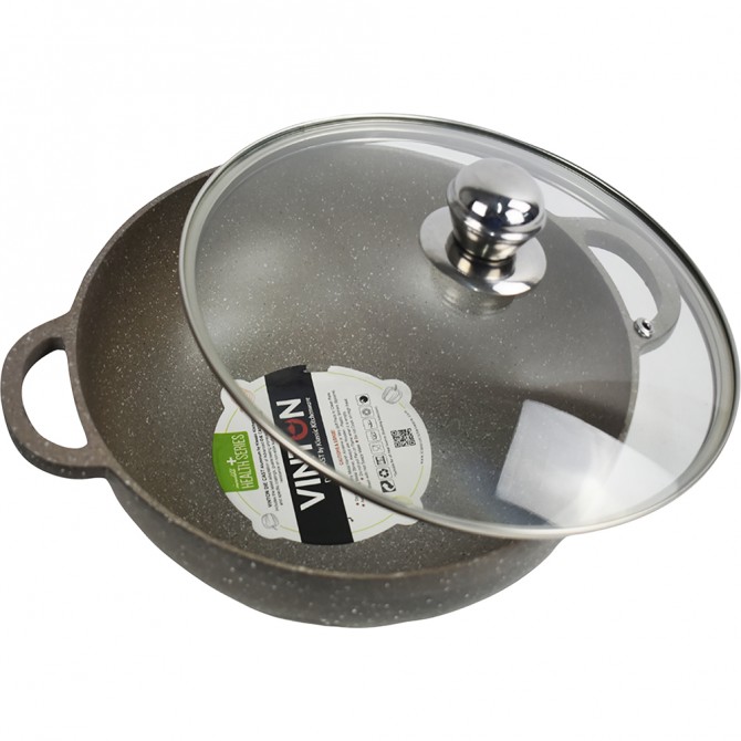 VINTON Non Stick Diecast Wok With Lid 24cm image