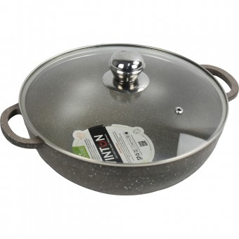 VINTON Non Stick Diecast Wok With Lid 24cm