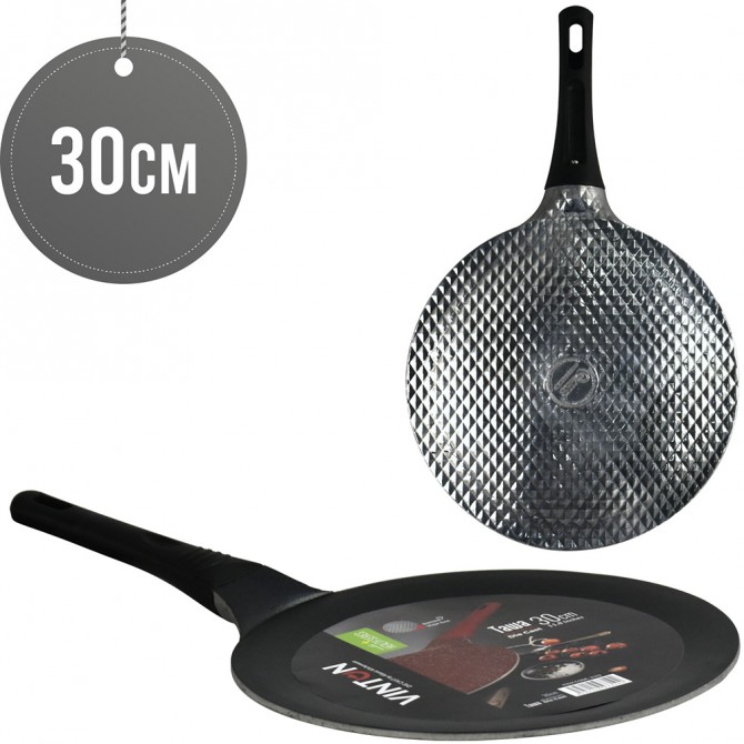 Vinton NS Tawa 30cm DieCast Black NON STICK COOKWARE image