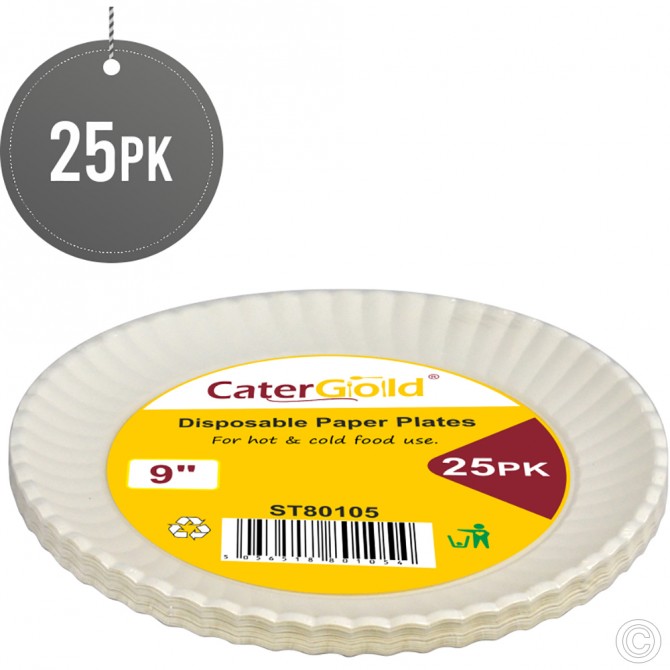 Heavy Duty Paper Plates 9" (23cm) 25PK image