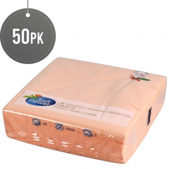 Napkins Soft Flower Salmon 2 Ply 50s 33x33cm