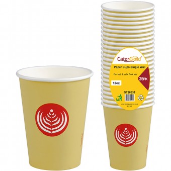 Paper Cups Single Walled 12oz 25pk