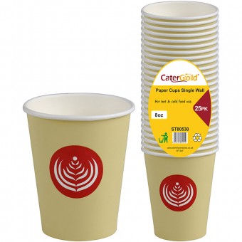 Paper Cups Single Walled 8oz 25pk