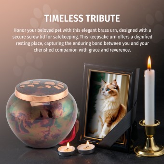 Cremation Brass Urn for Pet Ashes Screw Lid Design - Pet Ashes Keepsakes