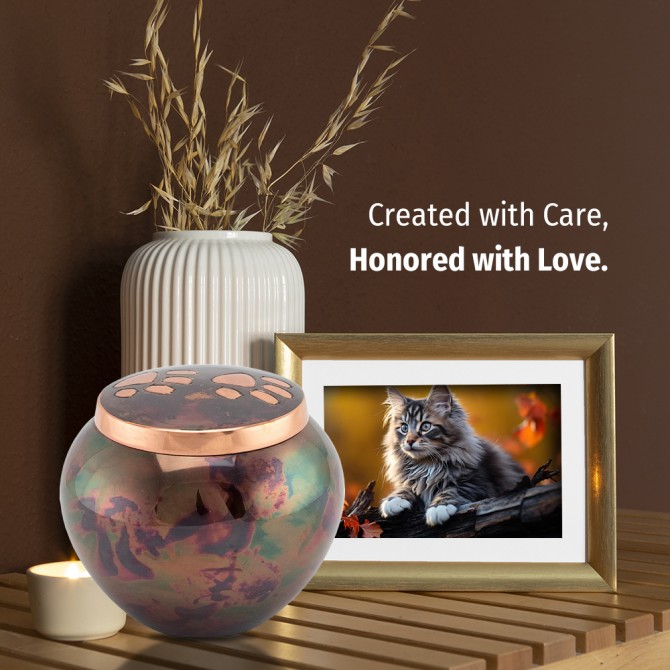 Cremation Brass Urn for Pet Ashes Screw Lid Design - Pet Ashes Keepsakes PET URNS image