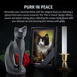 Pet Cremation Urn for Pet Ashes Screw Lid Design Purr in Peace Cat Urn