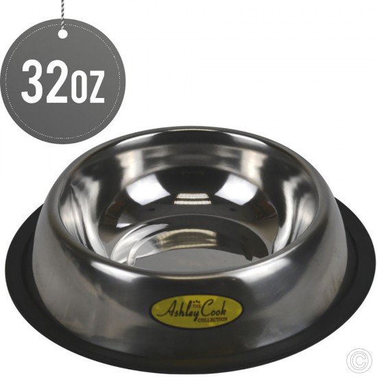 Stainless Steel Pet Dog Bowl 32 Oz PETS image