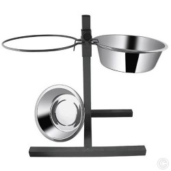 Stainless Steel Pet Feeding Double Bowls 3Qt W/2