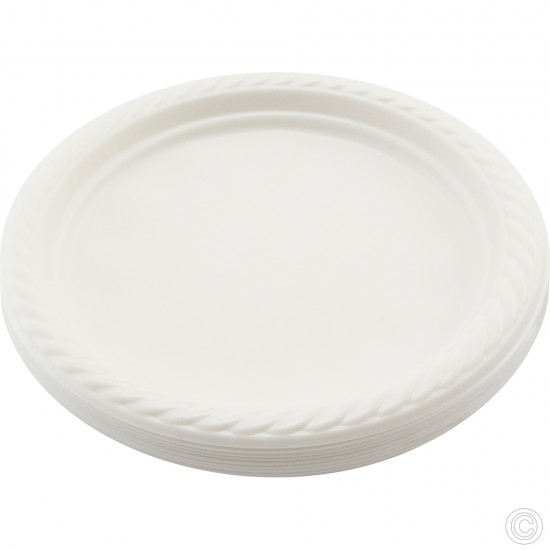 Recyclable Plastic Plates 7'' 20pack PLASTIC DISPOSABLE image