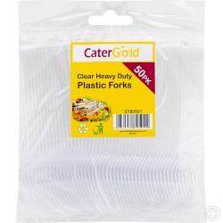 Reusable Heavy Duty Forks 50pack Clear