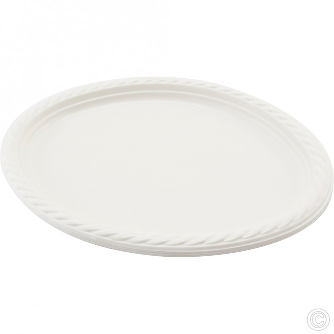 Oval Plastic Plates 8pack image