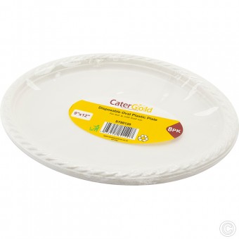 Reusable Oval Plastic Plates 8pack 