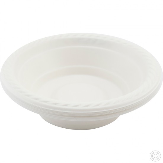 Recyclable Plastic Bowls 6'' 20pack White PLASTIC DISPOSABLE image