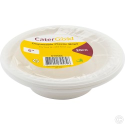 Reusable Plastic Bowls 6'' 20pack White