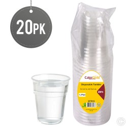 Reusable Plastic Cups 0.5 Pint 20pack Clear