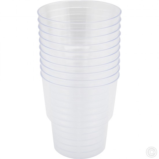 Reusable Plastic Cups 180CC 12pack Clear PLASTIC DISPOSABLE image