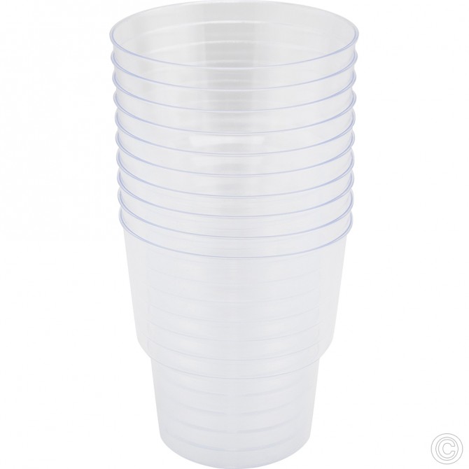 Reusable Plastic Cups 180CC 12pack Clear PLASTIC DISPOSABLE image