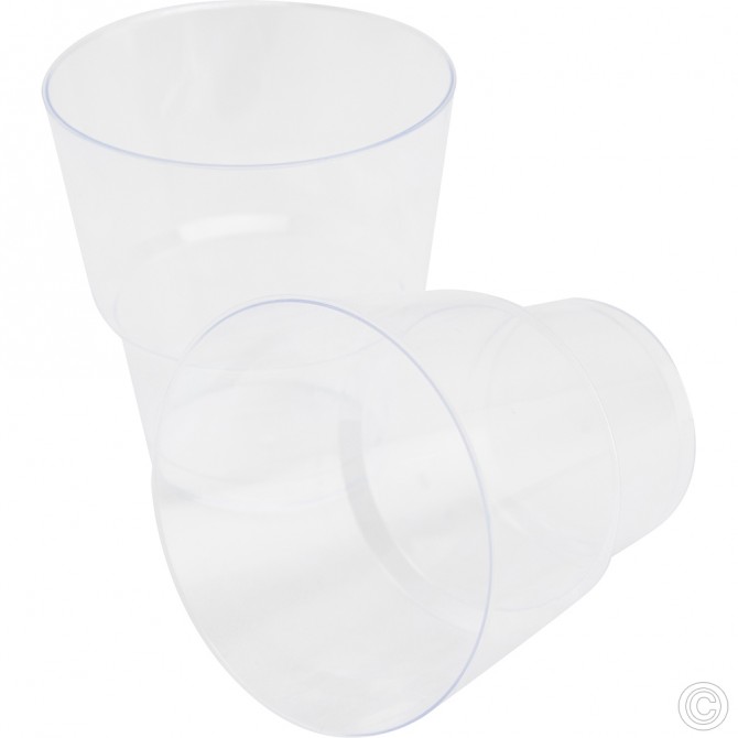 Reusable Plastic Cups 180CC 12pack Clear PLASTIC DISPOSABLE image