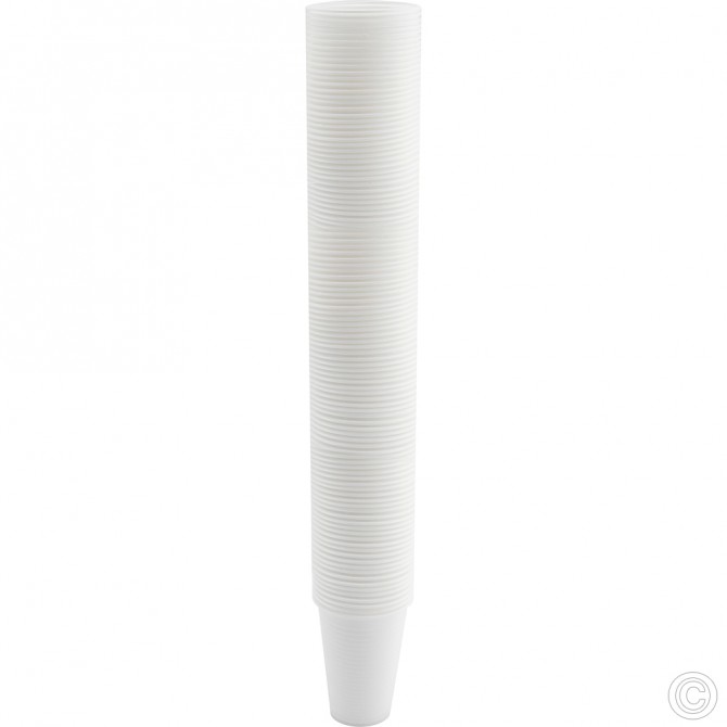 Recyclable Plastic Cups 7oz 100pack White image