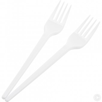 Reusable Plastic Fork 60pack White