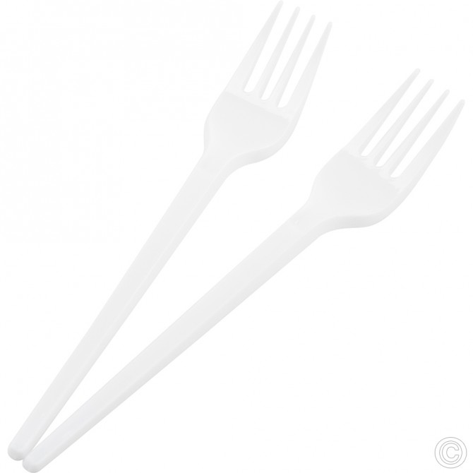 Disposable Plastic Fork 60pack White image