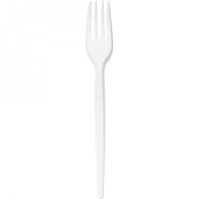 Reusable Plastic Forks 100pack White PLASTIC DISPOSABLE image