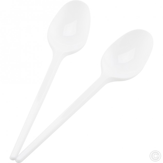 Disposable Plastic Spoons 60pack White image