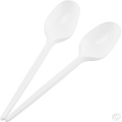 Reusable Plastic Tea Spoon 100 Pack Black