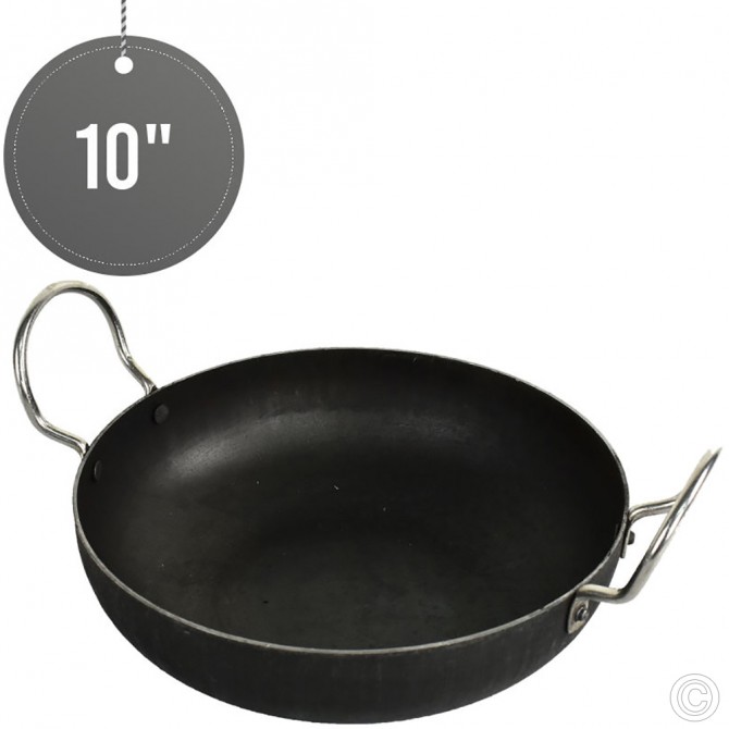 Black Iron Kadai Wok 10'' image