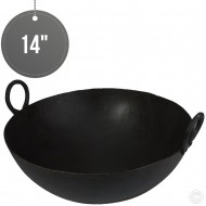 Black Iron Kadai Wok 14