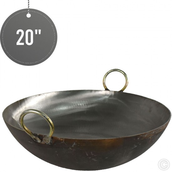 Black Iron Kadai Wok 20'' image