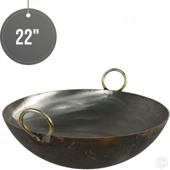 Black Iron Kadai Wok 22