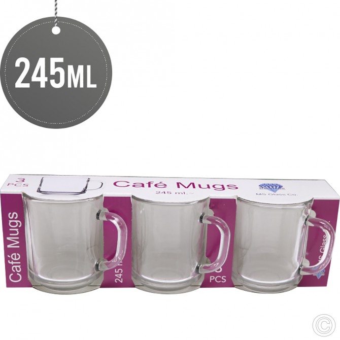 Coffee Mug 245ML 3 pack SERVEWARE, GLASSWARE image