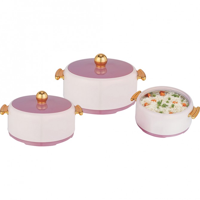 Hot Pot Food Warmer Thermal Insulated Casserole Serving Dish Set Purple Rebel 1-2-3L (3 Pieace Set) SERVEWARE image