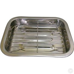 Stainless Steel Roasting Tray With Grill 40cm