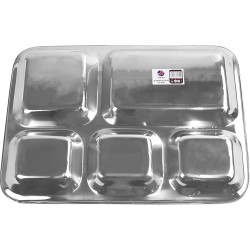 Stainless Steel  5CP Compartment Tray 34x26cm