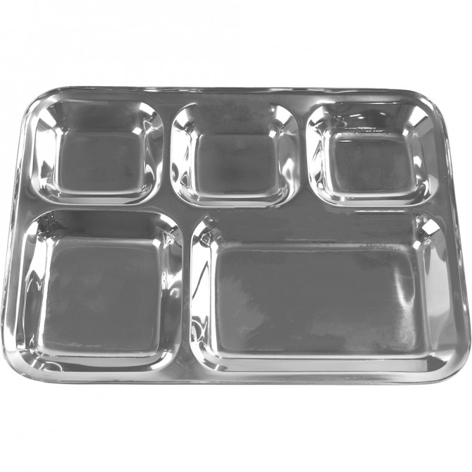 Stainless Steel 5CP Compartment Tray 34x26cm SERVEWARE image