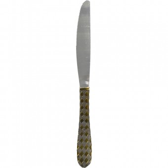 Stainless Steel GOLD Embellish Table Knife 6pk