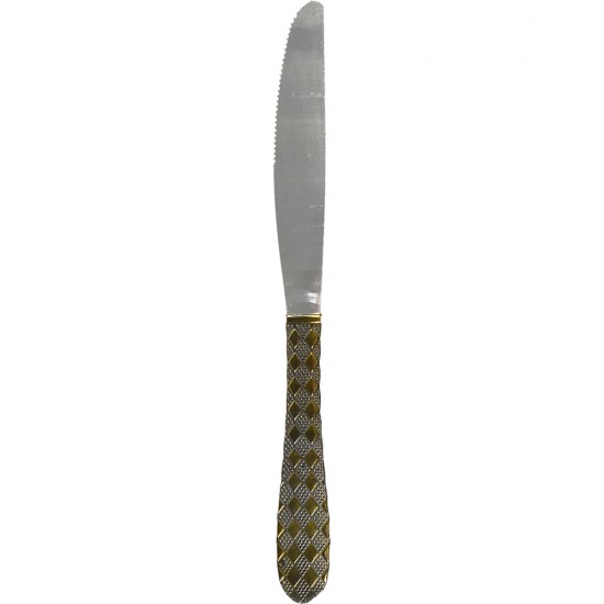 Stainless Steel GOLD Embellish Table Knife 6pk SERVEWARE image